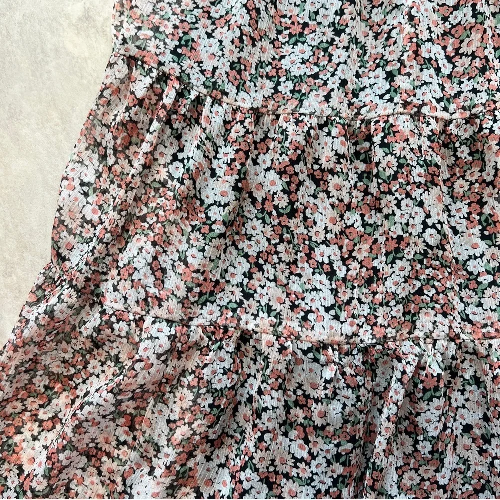 Lauren Ralph Lauren Floral Crinkle Georgette Tiered Skirt - Picture 7 of 10